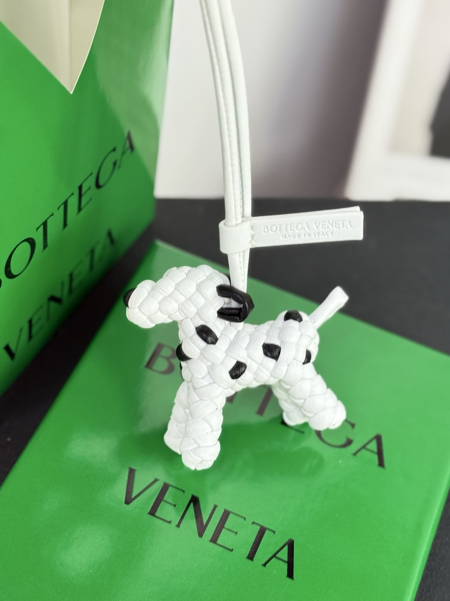 Bottega Veneta Leather Dog Charm